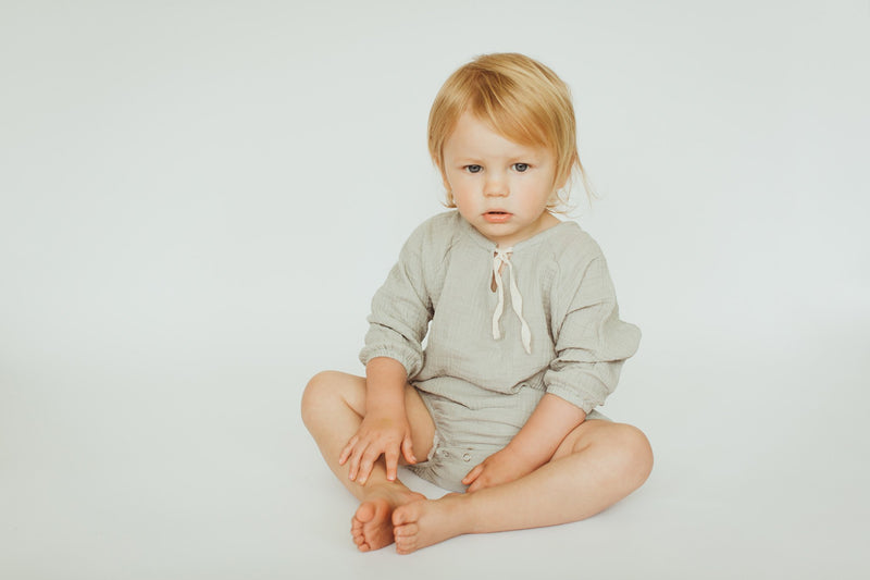 Bloom Muslin Cotton Romper in Sage