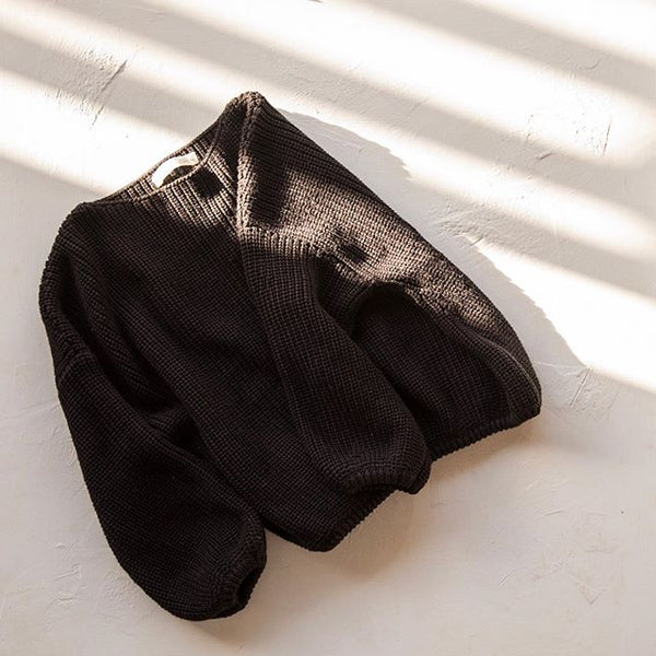 Oversize Chunky Knit Sweater | Black