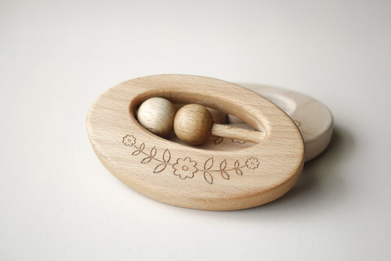 Boho Wood Rattle + Toy