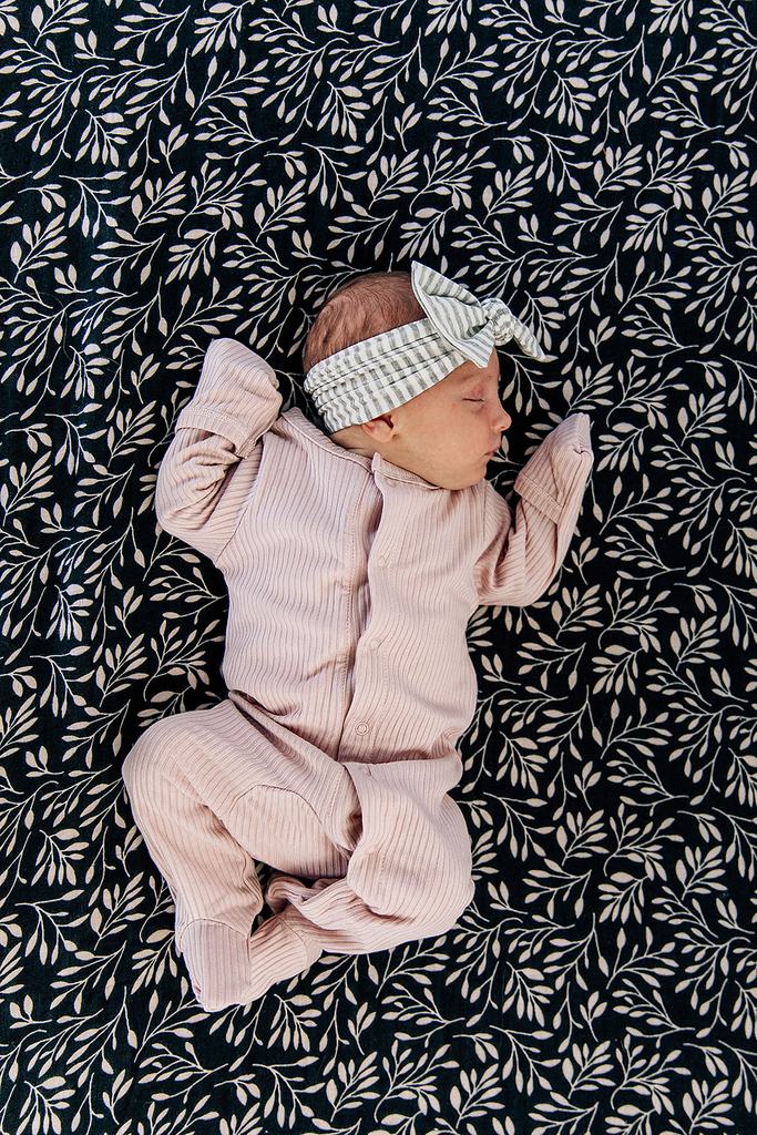 Petal Pink Ribbed Footed One-piece