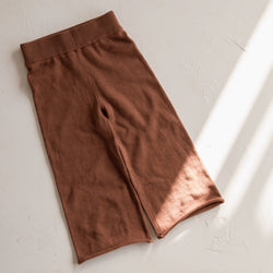 Wide Leg Knit Pants | Rust