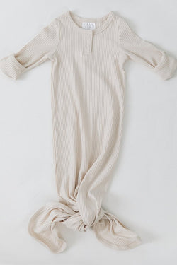 Vanilla Ribbed Knot Gown
