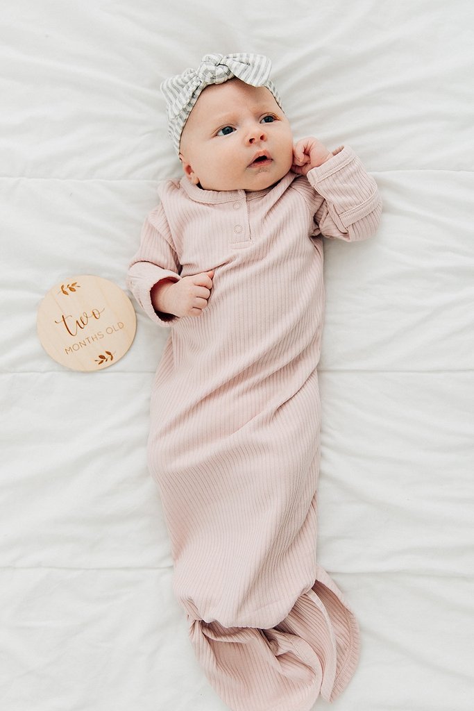 Petal Pink Ribbed Knot Gown