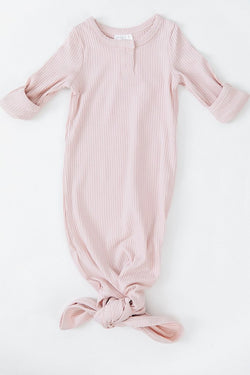 Petal Pink Ribbed Knot Gown