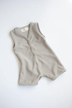 Remy French Terry Romper in Stone