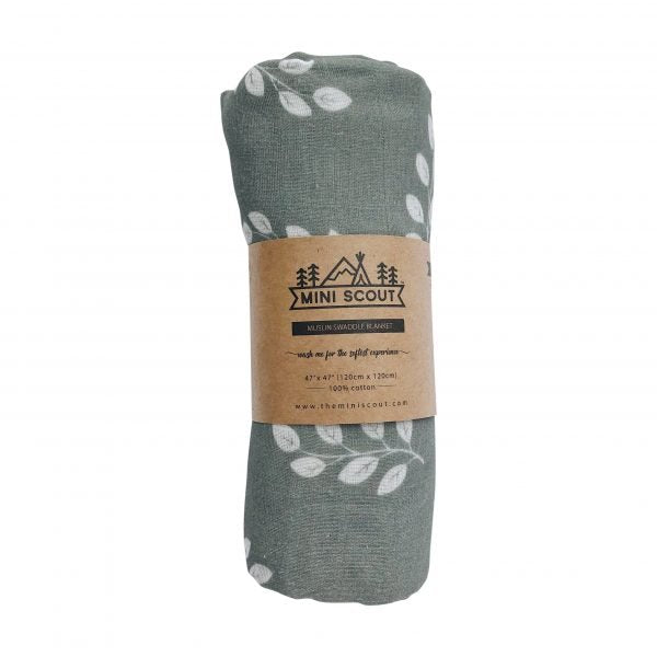 Leaves (Storm Blue) Swaddle